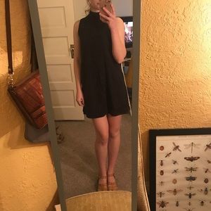 Black Lace Dress with High Neck.